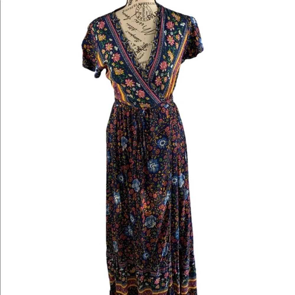 Aly Daly large wraparound floral maxi dress